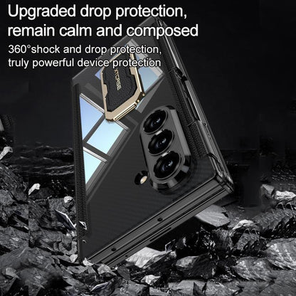 GKK Double Magnetic Hinge Folding Full Coverage Phone Case with Supercar Wristband Rotating Holder, For Samsung Galaxy Z TriFold