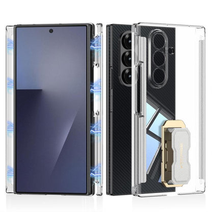 GKK Double Magnetic Hinge Folding Full Coverage Phone Case with Supercar Wristband Rotating Holder, For Samsung Galaxy Z TriFold