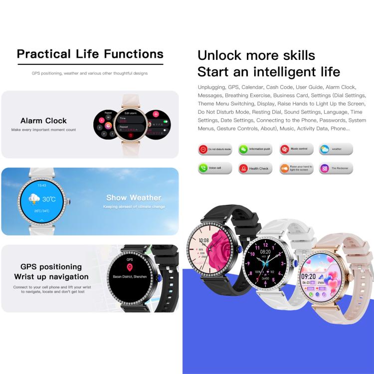 Y31 / S16 Montre Intelligente 1,27 Pouces avec Appel Bluetooth, Moniteur de Fréquence Cardiaque, Oxygène Sanguin, Modes Sportifs, Altimètre GPS, Suivi d'Activité Physique