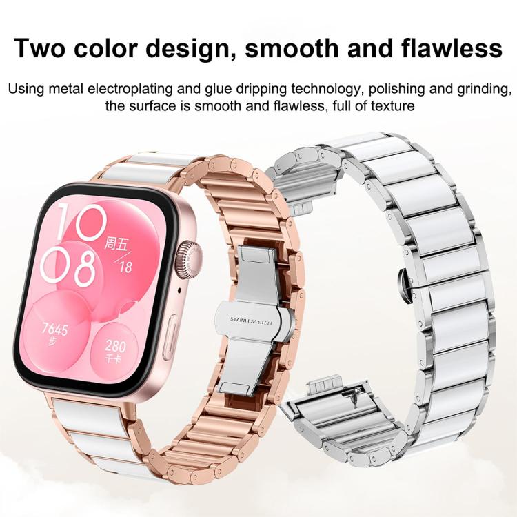 xDfind Ceramic Stainless Steel Watch Band, For Huawei Watch Fit4 / Fit4 Pro