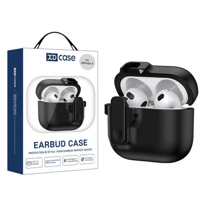 Étui pour écouteurs XDcase Armor Full-body avec crochet et verrou de sécurité, Pour AirPods Pro 3, Pour AirPods 4, Pour AirPods Pro 2 / 1