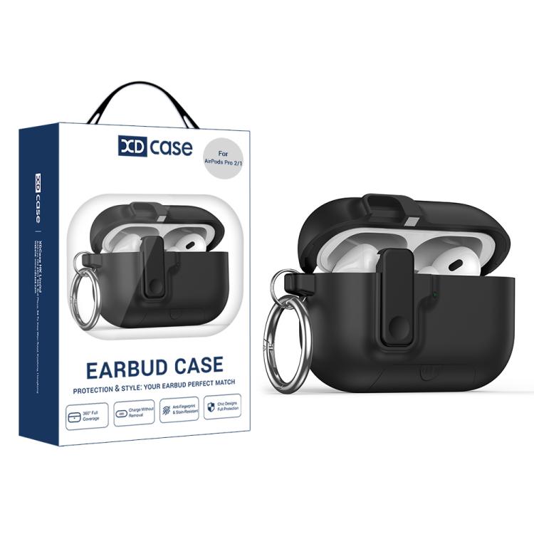 Étui pour écouteurs XDcase Armor Full-body avec crochet et verrou de sécurité, Pour AirPods Pro 3, Pour AirPods 4, Pour AirPods Pro 2 / 1