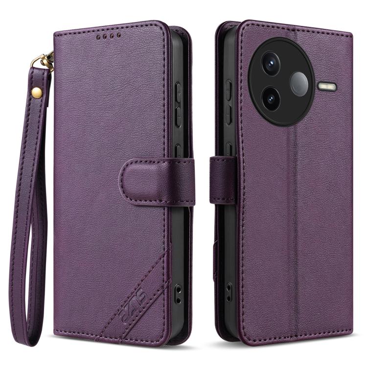 AZNS A2 Series Tri-Card Wallet RFID Vegan Leather Phone Case with Strap, For Redmi Turbo 5 Max 5G / Poco X8 Pro Max 5G, For Redmi Turbo 5 5G / Poco X8 Pro 5G, For Redmi K90, For Redmi K90 Pro Max, For Redmi Note 15 Pro+ 5G Global 163.3mm               ...