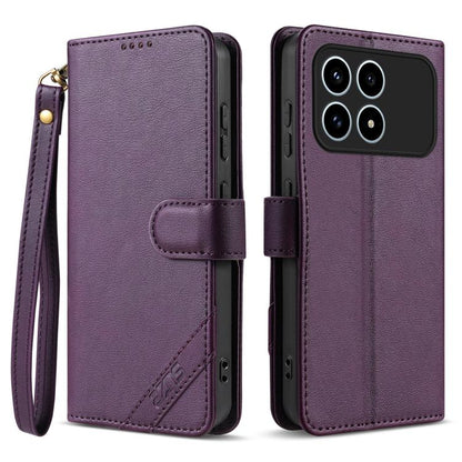 AZNS A2 Series Tri-Card Wallet RFID Vegan Leather Phone Case with Strap, For Redmi Turbo 5 Max 5G / Poco X8 Pro Max 5G, For Redmi Turbo 5 5G / Poco X8 Pro 5G, For Redmi K90, For Redmi K90 Pro Max, For Redmi Note 15 Pro+ 5G Global 163.3mm               ...