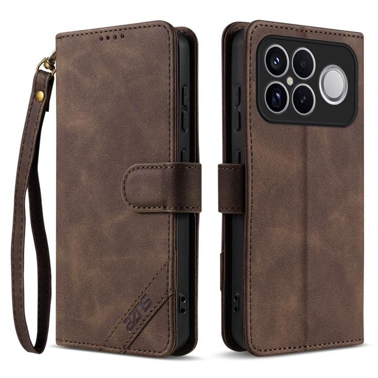 AZNS A2 Series Tri-Card Wallet RFID Vegan Leather Phone Case with Strap, For Redmi Turbo 5 Max 5G / Poco X8 Pro Max 5G, For Redmi Turbo 5 5G / Poco X8 Pro 5G, For Redmi K90, For Redmi K90 Pro Max, For Redmi Note 15 Pro+ 5G Global 163.3mm               ...