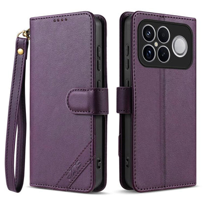 AZNS A2 Series Tri-Card Wallet RFID Vegan Leather Phone Case with Strap, For Redmi Turbo 5 Max 5G / Poco X8 Pro Max 5G, For Redmi Turbo 5 5G / Poco X8 Pro 5G, For Redmi K90, For Redmi K90 Pro Max, For Redmi Note 15 Pro+ 5G Global 163.3mm               ...