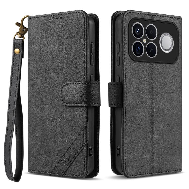 AZNS A2 Series Tri-Card Wallet RFID Vegan Leather Phone Case with Strap, For Redmi Turbo 5 Max 5G / Poco X8 Pro Max 5G, For Redmi Turbo 5 5G / Poco X8 Pro 5G, For Redmi K90, For Redmi K90 Pro Max, For Redmi Note 15 Pro+ 5G Global 163.3mm               ...