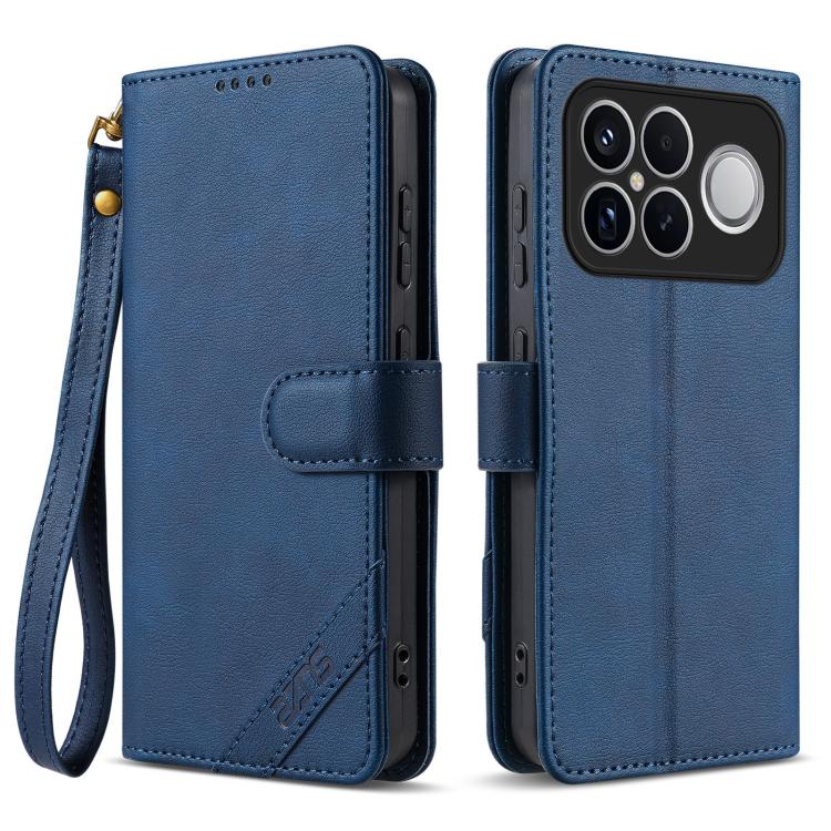 AZNS A2 Series Tri-Card Wallet RFID Vegan Leather Phone Case with Strap, For Redmi Turbo 5 Max 5G / Poco X8 Pro Max 5G, For Redmi Turbo 5 5G / Poco X8 Pro 5G, For Redmi K90, For Redmi K90 Pro Max, For Redmi Note 15 Pro+ 5G Global 163.3mm               ...
