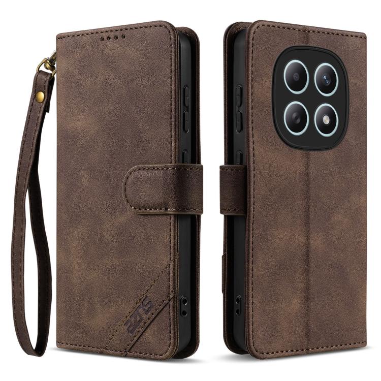 AZNS A2 Series Tri-Card Wallet RFID Vegan Leather Phone Case with Strap, For Redmi Turbo 5 Max 5G / Poco X8 Pro Max 5G, For Redmi Turbo 5 5G / Poco X8 Pro 5G, For Redmi K90, For Redmi K90 Pro Max, For Redmi Note 15 Pro+ 5G Global 163.3mm               ...