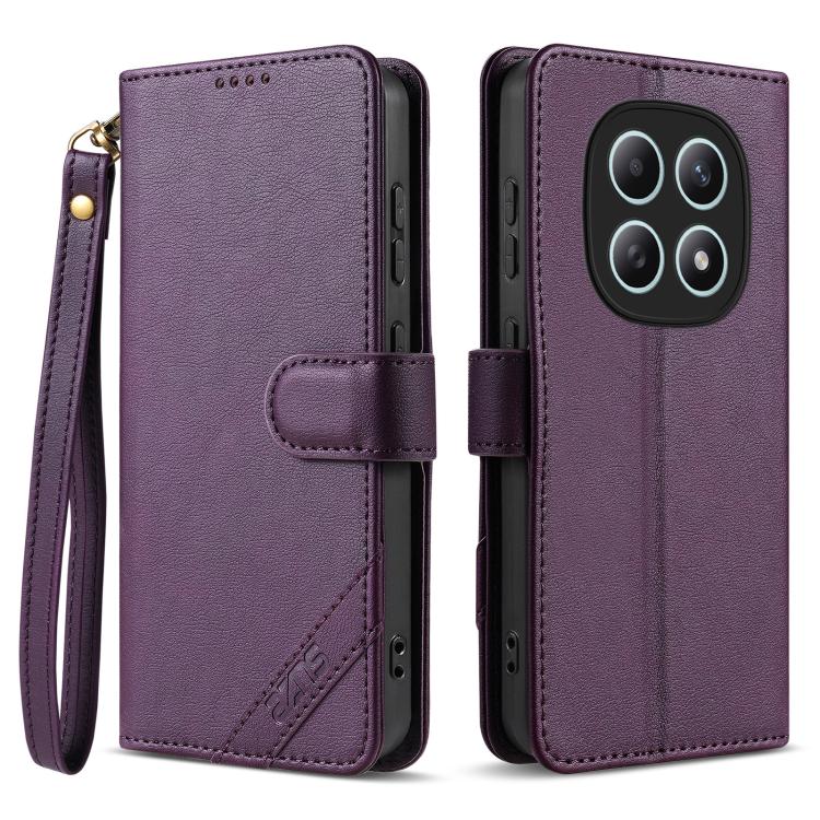 AZNS A2 Series Tri-Card Wallet RFID Vegan Leather Phone Case with Strap, For Redmi Turbo 5 Max 5G / Poco X8 Pro Max 5G, For Redmi Turbo 5 5G / Poco X8 Pro 5G, For Redmi K90, For Redmi K90 Pro Max, For Redmi Note 15 Pro+ 5G Global 163.3mm               ...