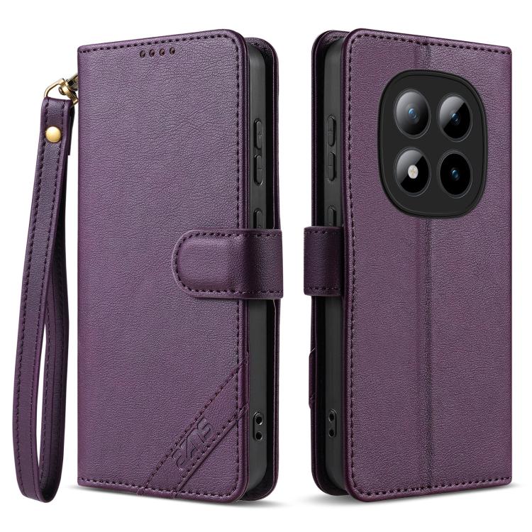 AZNS A2 Series Tri-Card Wallet RFID Vegan Leather Phone Case with Strap, For Redmi Turbo 5 Max 5G / Poco X8 Pro Max 5G, For Redmi Turbo 5 5G / Poco X8 Pro 5G, For Redmi K90, For Redmi K90 Pro Max, For Redmi Note 15 Pro+ 5G Global 163.3mm               ...