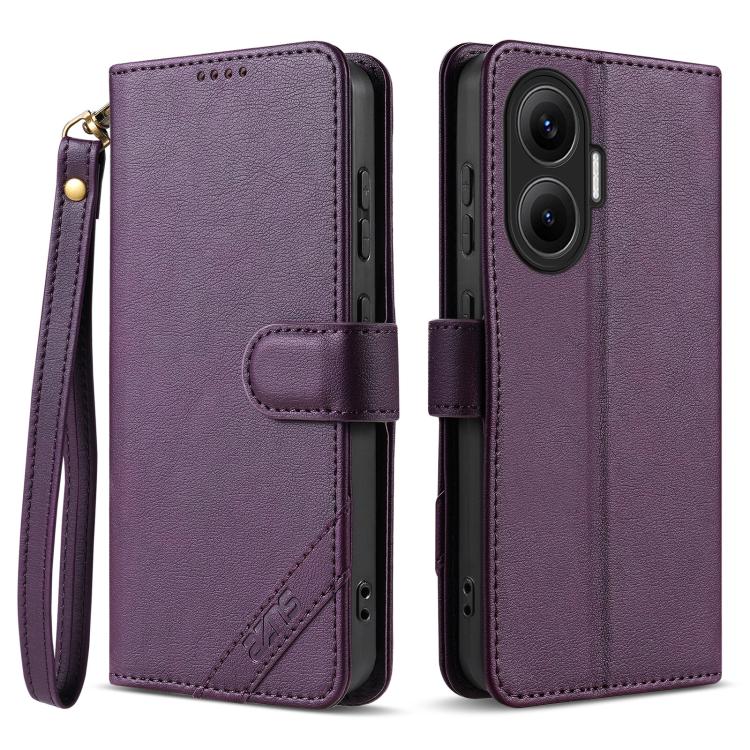 AZNS A2 Series Tri-Card Wallet RFID Vegan Leather Phone Case with Strap, For Redmi Turbo 5 Max 5G / Poco X8 Pro Max 5G, For Redmi Turbo 5 5G / Poco X8 Pro 5G, For Redmi K90, For Redmi K90 Pro Max, For Redmi Note 15 Pro+ 5G Global 163.3mm               ...