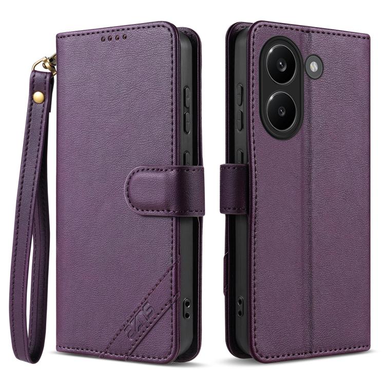 AZNS A2 Series Tri-Card Wallet RFID Vegan Leather Phone Case with Strap, For Redmi Turbo 5 Max 5G / Poco X8 Pro Max 5G, For Redmi Turbo 5 5G / Poco X8 Pro 5G, For Redmi K90, For Redmi K90 Pro Max, For Redmi Note 15 Pro+ 5G Global 163.3mm               ...