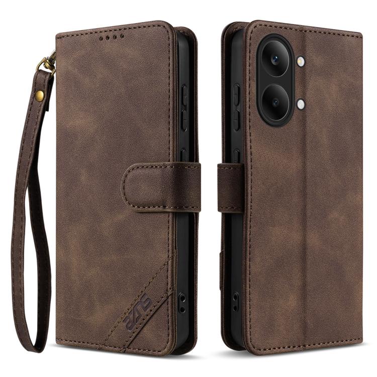 AZNS A2 Series Tri-Card Wallet RFID Vegan Leather Phone Case with Strap, For Redmi Turbo 5 Max 5G / Poco X8 Pro Max 5G, For Redmi Turbo 5 5G / Poco X8 Pro 5G, For Redmi K90, For Redmi K90 Pro Max, For Redmi Note 15 Pro+ 5G Global 163.3mm               ...