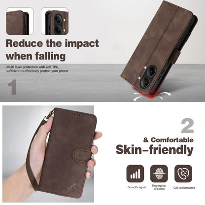 AZNS A2 Series Tri-Card Wallet RFID Vegan Leather Phone Case with Strap, For Redmi Turbo 5 Max 5G / Poco X8 Pro Max 5G, For Redmi Turbo 5 5G / Poco X8 Pro 5G, For Redmi K90, For Redmi K90 Pro Max, For Redmi Note 15 Pro+ 5G Global 163.3mm               ...