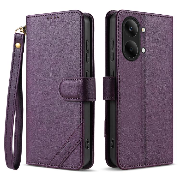 AZNS A2 Series Tri-Card Wallet RFID Vegan Leather Phone Case with Strap, For Redmi Turbo 5 Max 5G / Poco X8 Pro Max 5G, For Redmi Turbo 5 5G / Poco X8 Pro 5G, For Redmi K90, For Redmi K90 Pro Max, For Redmi Note 15 Pro+ 5G Global 163.3mm               ...