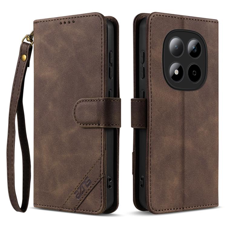 AZNS A2 Series Tri-Card Wallet RFID Vegan Leather Phone Case with Strap, For Redmi Turbo 5 Max 5G / Poco X8 Pro Max 5G, For Redmi Turbo 5 5G / Poco X8 Pro 5G, For Redmi K90, For Redmi K90 Pro Max, For Redmi Note 15 Pro+ 5G Global 163.3mm               ...