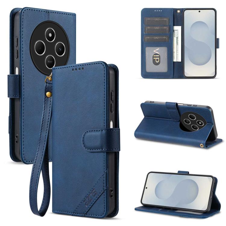 AZNS A2 Series Tri-Card Wallet RFID Vegan Leather Phone Case with Strap, For Redmi 14C/14R 5G/Poco C75 4G, For Redmi K80 Pro, For Redmi K80, For Redmi Note 14 5G, For Redmi Note 14 Pro+ 5G, For Redmi Note 14 Pro 5G