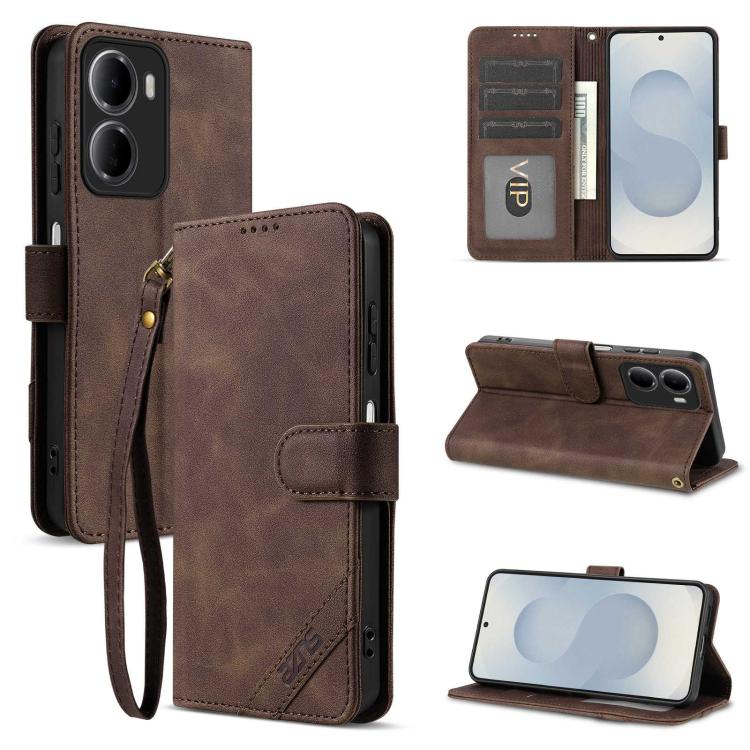 AZNS A2 Series Tri-Card Wallet RFID Vegan Leather Phone Case with Strap, For Redmi Note 17 Pro 5G Global 163mm, For Redmi Note 17 5G/4G Global 171mm, For Redmi A7 Pro 4G/5G 171mm/Poco C85x 5G, For Redmi 15a 5G/R70/R70m                                  ...