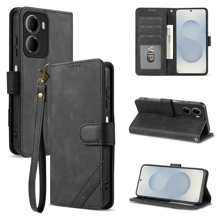 AZNS A2 Series Tri-Card Wallet RFID Vegan Leather Phone Case with Strap, For Redmi Note 17 Pro 5G Global 163mm, For Redmi Note 17 5G/4G Global 171mm, For Redmi A7 Pro 4G/5G 171mm/Poco C85x 5G, For Redmi 15a 5G/R70/R70m                                  ...