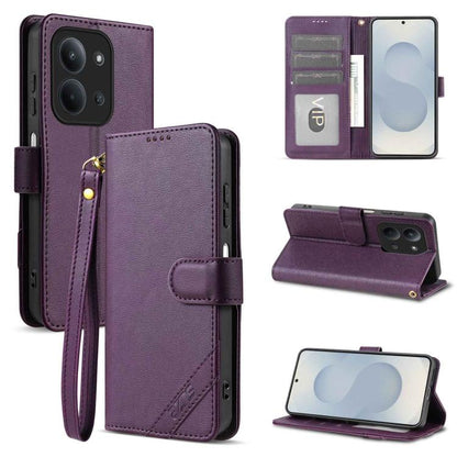 AZNS A2 Series Tri-Card Wallet RFID Vegan Leather Phone Case with Strap, For Redmi Note 17 Pro 5G Global 163mm, For Redmi Note 17 5G/4G Global 171mm, For Redmi A7 Pro 4G/5G 171mm/Poco C85x 5G, For Redmi 15a 5G/R70/R70m                                  ...