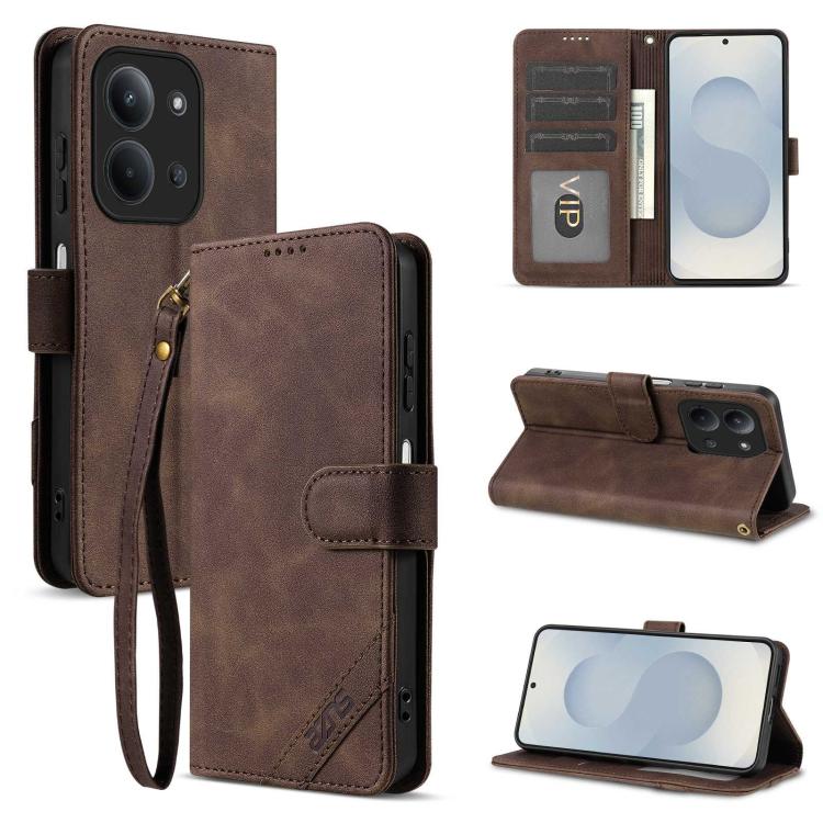 AZNS A2 Series Tri-Card Wallet RFID Vegan Leather Phone Case with Strap, For Redmi Note 17 Pro 5G Global 163mm, For Redmi Note 17 5G/4G Global 171mm, For Redmi A7 Pro 4G/5G 171mm/Poco C85x 5G, For Redmi 15a 5G/R70/R70m                                  ...
