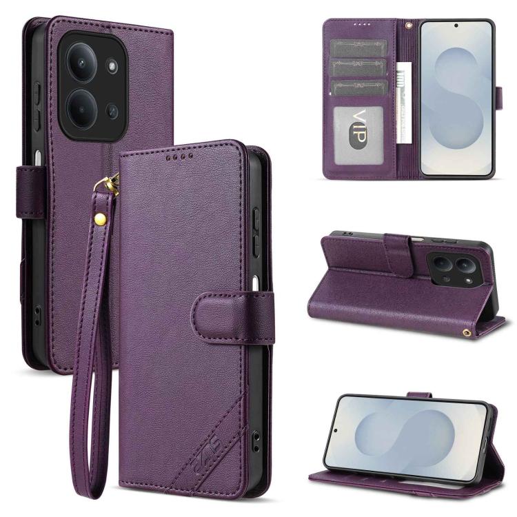 AZNS A2 Series Tri-Card Wallet RFID Vegan Leather Phone Case with Strap, For Redmi Note 17 Pro 5G Global 163mm, For Redmi Note 17 5G/4G Global 171mm, For Redmi A7 Pro 4G/5G 171mm/Poco C85x 5G, For Redmi 15a 5G/R70/R70m                                  ...