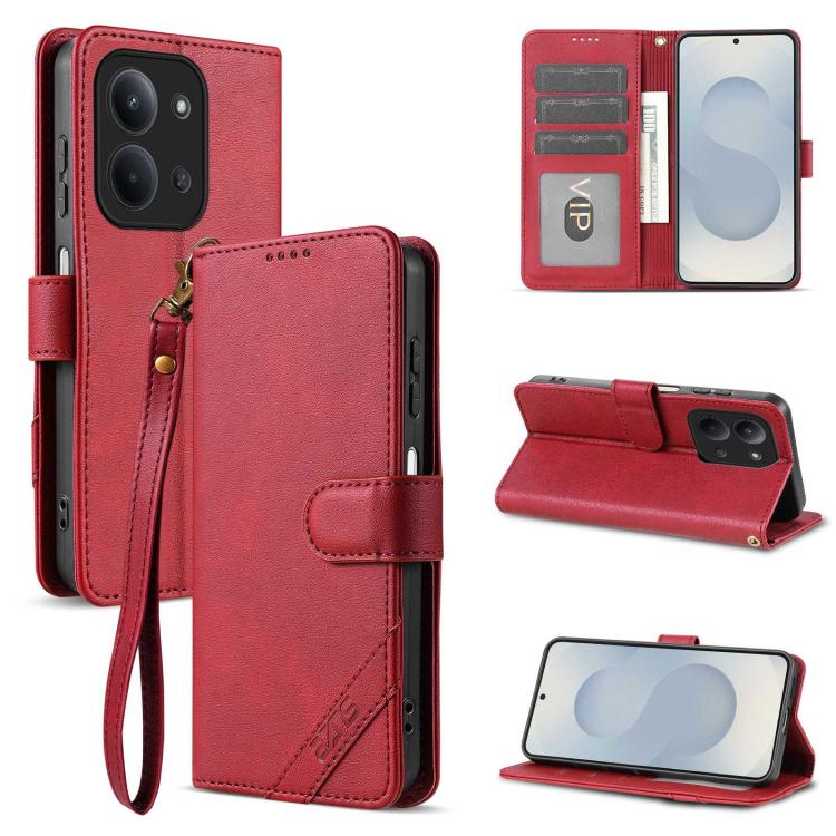 AZNS A2 Series Tri-Card Wallet RFID Vegan Leather Phone Case with Strap, For Redmi Note 17 Pro 5G Global 163mm, For Redmi Note 17 5G/4G Global 171mm, For Redmi A7 Pro 4G/5G 171mm/Poco C85x 5G, For Redmi 15a 5G/R70/R70m                                  ...