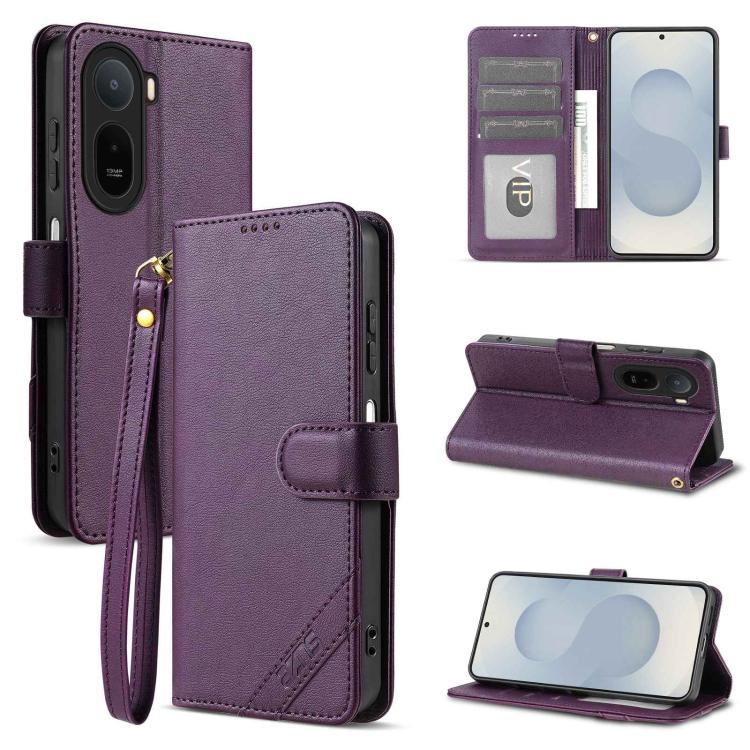 AZNS A2 Series Tri-Card Wallet RFID Vegan Leather Phone Case with Strap, For Redmi Note 17 Pro 5G Global 163mm, For Redmi Note 17 5G/4G Global 171mm, For Redmi A7 Pro 4G/5G 171mm/Poco C85x 5G, For Redmi 15a 5G/R70/R70m                                  ...