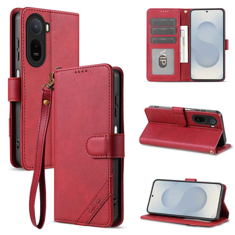 AZNS A2 Series Tri-Card Wallet RFID Vegan Leather Phone Case with Strap, For Redmi Note 17 Pro 5G Global 163mm, For Redmi Note 17 5G/4G Global 171mm, For Redmi A7 Pro 4G/5G 171mm/Poco C85x 5G, For Redmi 15a 5G/R70/R70m                                  ...