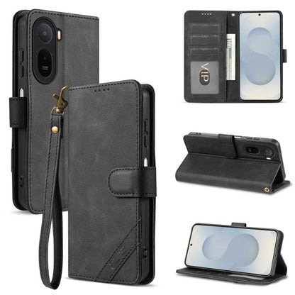 AZNS A2 Series Tri-Card Wallet RFID Vegan Leather Phone Case with Strap, For Redmi Note 17 Pro 5G Global 163mm, For Redmi Note 17 5G/4G Global 171mm, For Redmi A7 Pro 4G/5G 171mm/Poco C85x 5G, For Redmi 15a 5G/R70/R70m                                  ...