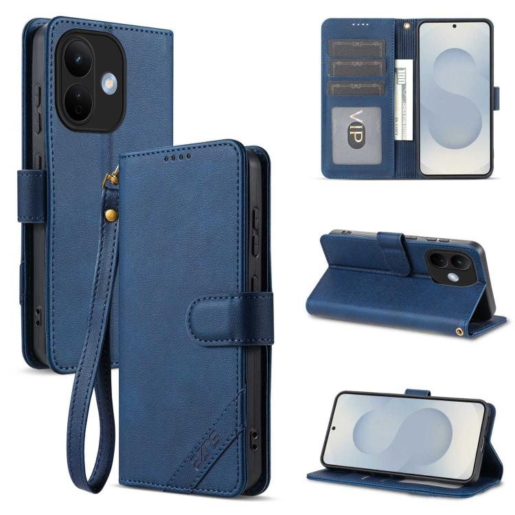 AZNS A2 Series Tri-Card Wallet RFID Vegan Leather Phone Case with Strap, For Redmi Note 17 Pro 5G Global 163mm, For Redmi Note 17 5G/4G Global 171mm, For Redmi A7 Pro 4G/5G 171mm/Poco C85x 5G, For Redmi 15a 5G/R70/R70m                                  ...