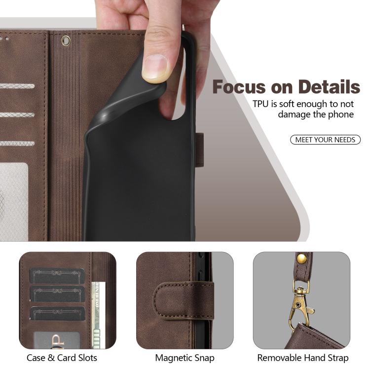 AZNS A2 Series Tri-Card Wallet RFID Vegan Leather Phone Case with Strap, For Redmi 14C/14R 5G/Poco C75 4G, For Redmi K80 Pro, For Redmi K80, For Redmi Note 14 5G, For Redmi Note 14 Pro+ 5G, For Redmi Note 14 Pro 5G
