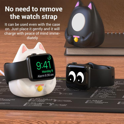 XDcase Support de chargement pour Apple Watch au design Chat porte-bonheur