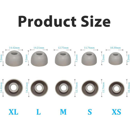 XDcase 5 Pairs Silicone Ear Tips Kit, XS/S/M/L/XL Size, For Beats Powerbeats Pro 2 / Fit / Studio Buds
