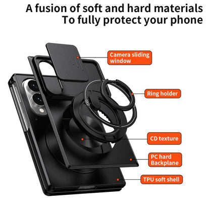 Lens Sliding Window Multifunctional Magnetic Shockproof Phone Case, For Galaxy Z Fold8 5G, For Samsung Galaxy Z Fold7 5G, For Galaxy Z Flip7 5G, For Galaxy Z Fold6 5G, For Galaxy Z Fold5 5G, For Galaxy Z Fold4 5G, For Galaxy Z Flip4 5G                 ...