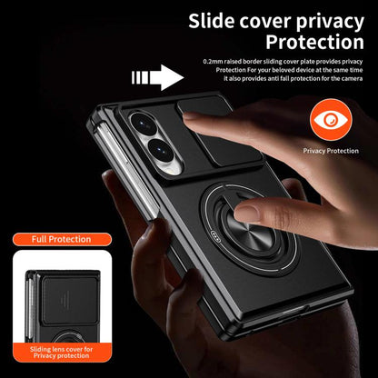 Lens Sliding Window Multifunctional Magnetic Shockproof Phone Case, For Galaxy Z Fold8 5G, For Samsung Galaxy Z Fold7 5G, For Galaxy Z Flip7 5G, For Galaxy Z Fold6 5G, For Galaxy Z Fold5 5G, For Galaxy Z Fold4 5G, For Galaxy Z Flip4 5G                 ...