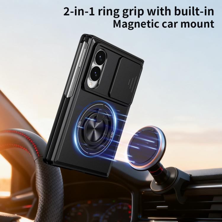Lens Sliding Window Multifunctional Magnetic Shockproof Phone Case, For Galaxy Z Fold8 5G, For Samsung Galaxy Z Fold7 5G, For Galaxy Z Flip7 5G, For Galaxy Z Fold6 5G, For Galaxy Z Fold5 5G, For Galaxy Z Fold4 5G, For Galaxy Z Flip4 5G                 ...