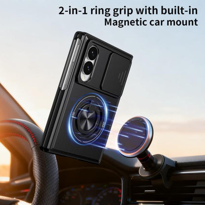 Lens Sliding Window Multifunctional Magnetic Shockproof Phone Case, For Galaxy Z Fold8 5G, For Samsung Galaxy Z Fold7 5G, For Galaxy Z Flip7 5G, For Galaxy Z Fold6 5G, For Galaxy Z Fold5 5G, For Galaxy Z Fold4 5G, For Galaxy Z Flip4 5G                 ...