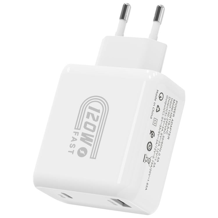 Chargeur rapide double interface USB et Type-C 120 W HX119, prise UE, prise UK, prise US