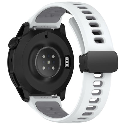 Foldable Magnetic Clasp Two Color Silicone Watch Band, 22mm