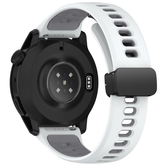 Foldable Magnetic Clasp Two Color Silicone Watch Band, 22mm