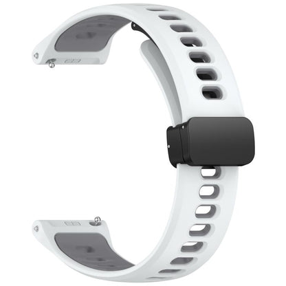 Foldable Magnetic Clasp Two Color Silicone Watch Band, 22mm