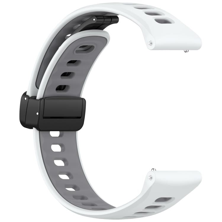Foldable Magnetic Clasp Two Color Silicone Watch Band, 22mm