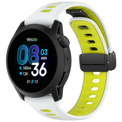 Foldable Magnetic Clasp Two Color Silicone Watch Band, 22mm