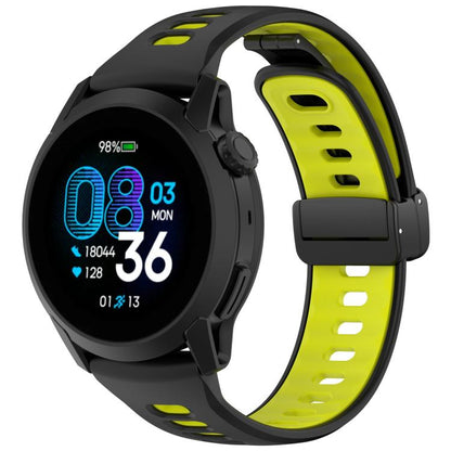 Foldable Magnetic Clasp Two Color Silicone Watch Band, 22mm