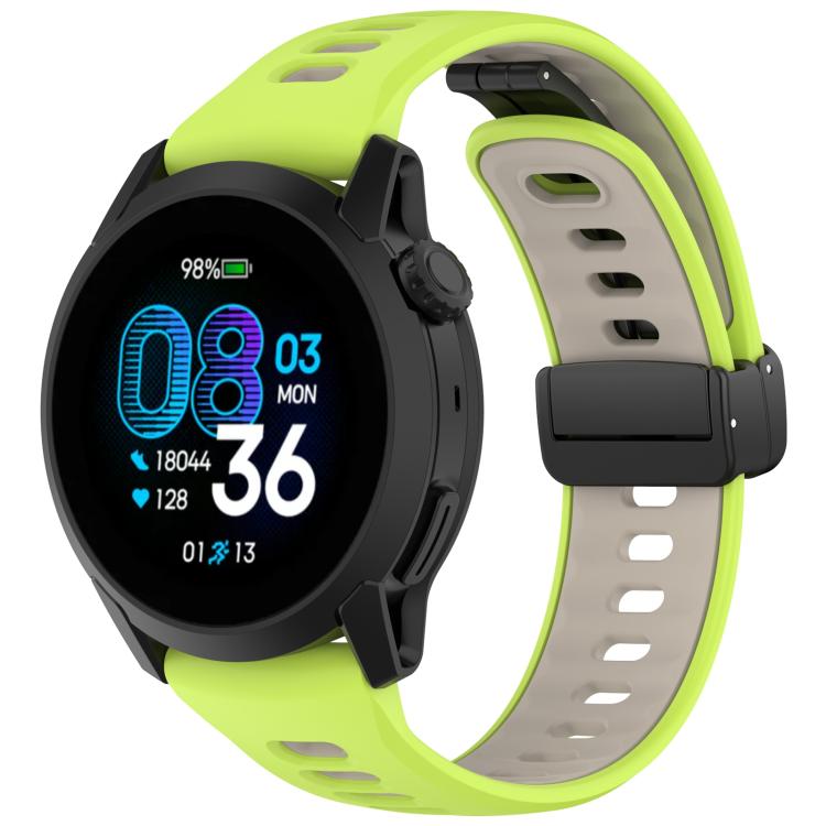Foldable Magnetic Clasp Two Color Silicone Watch Band, 22mm
