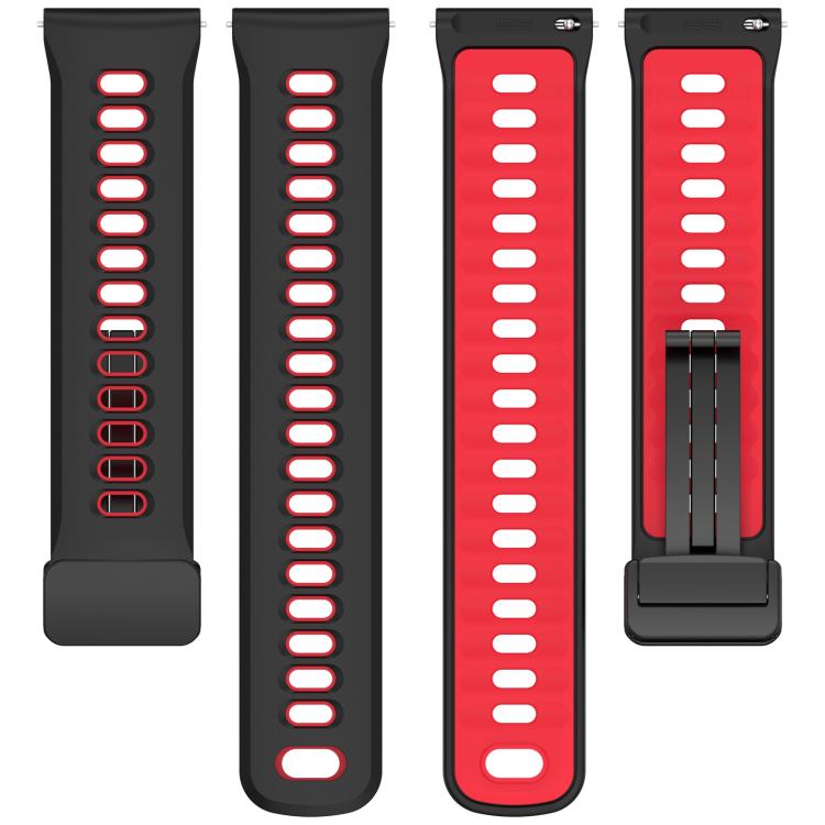 Foldable Magnetic Clasp Two Color Silicone Watch Band, 22mm