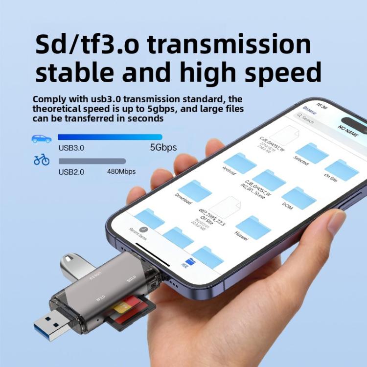 5 in 1 USB3.0 Multi-functional High-speed Card Reader, 5 in 1