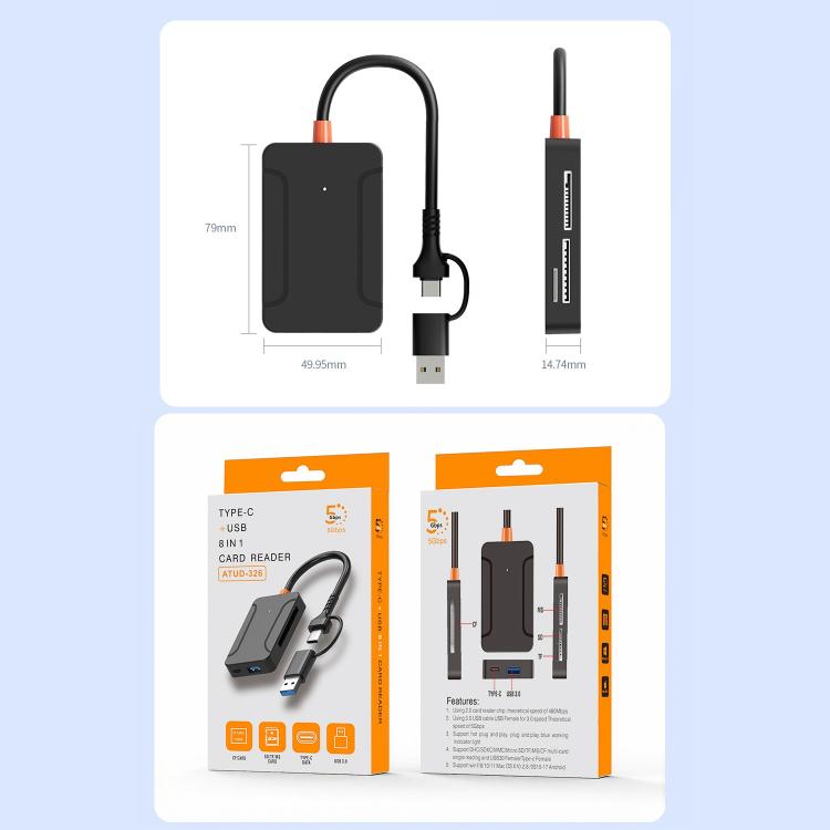 8 in 1 Multi-functional High-speed Card Reader, 8 in 1